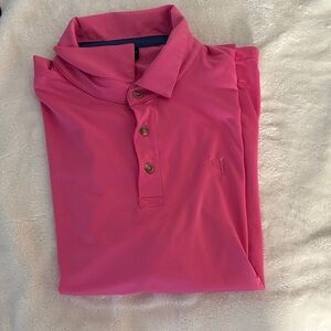 Pink Polo Shirt with Embroidered Logo GOLF TE